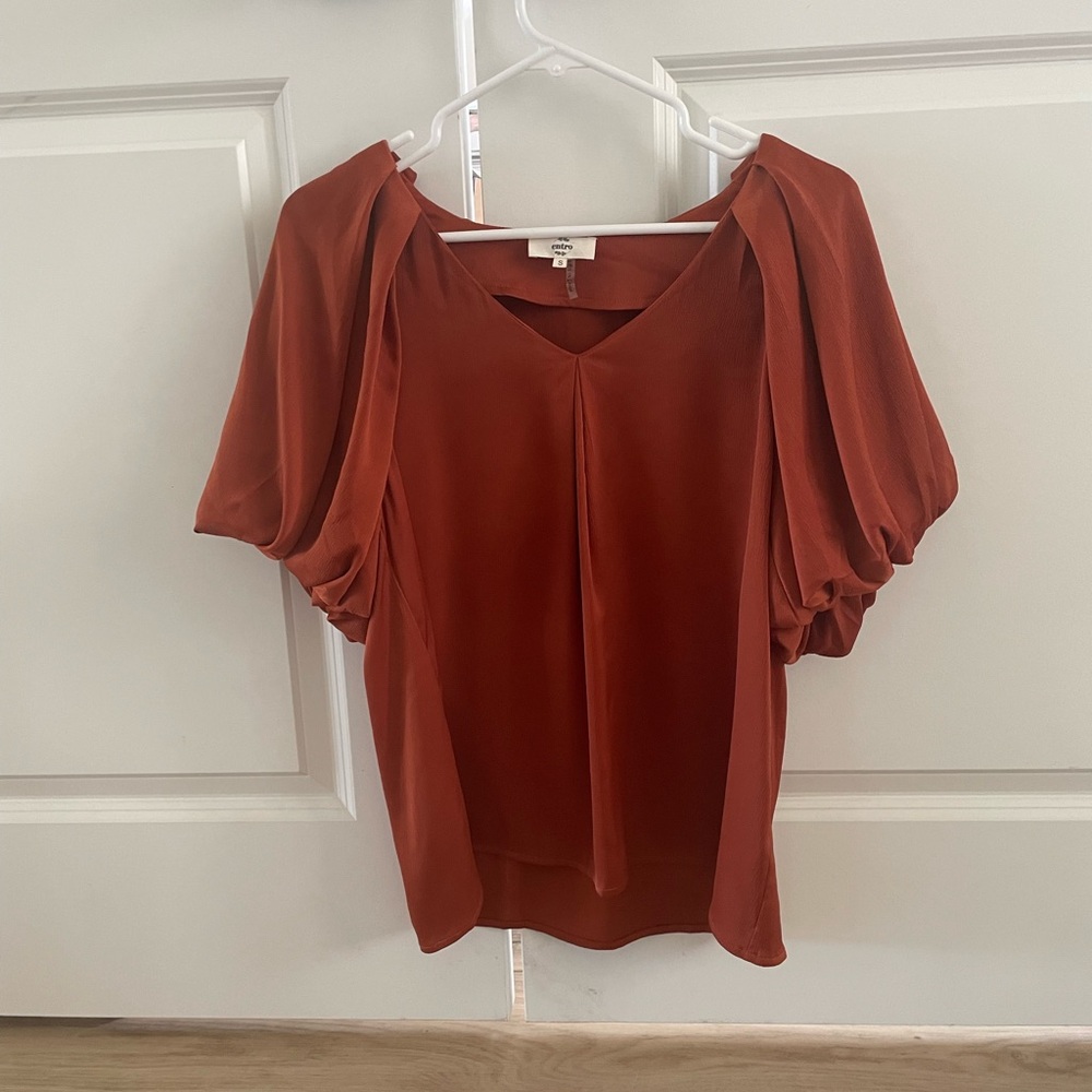 Entro Rust color Bubble Sleeve Blouse
Size Small